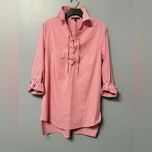 Pink High Low Women's shirt dress Dress
